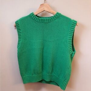Zara Green Knit Sleeveless Sweater